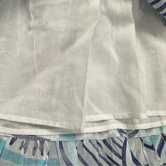 Sail To Sable Blue Patterned Tiered Ruffled Hem Skirt SZ XL Resort Wear NWT - Picture 5 of 9